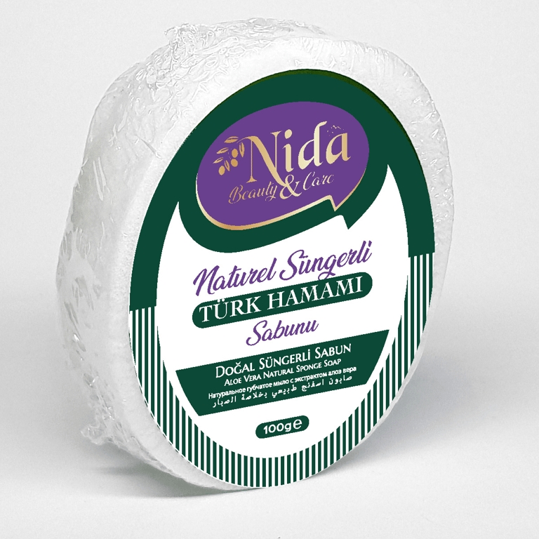 Doğal Süngerli Türk Hamamı Sabunu 100 gr - Resmi